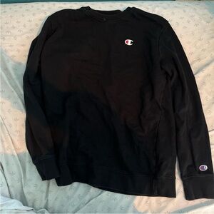 Champion Black Crewneck Sweatshirt with Small Logo